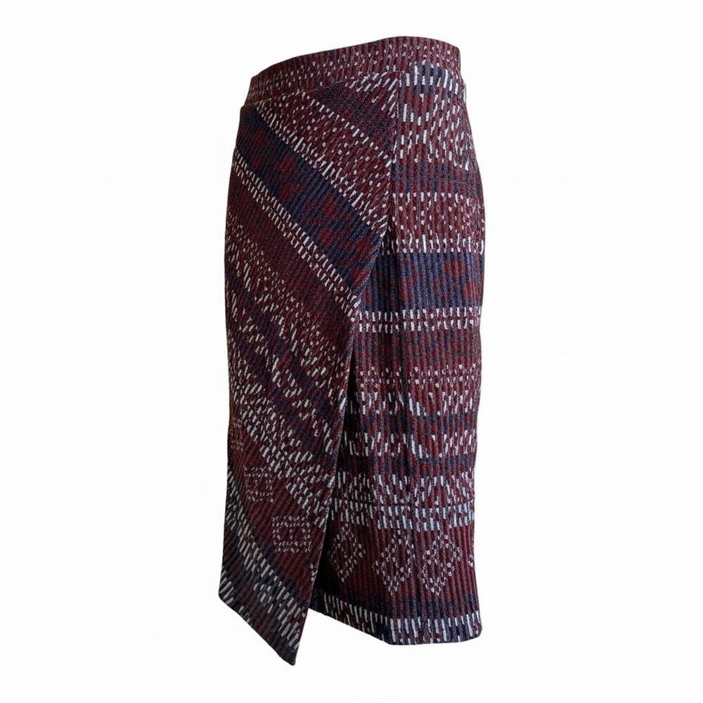 Maeve Anthropologie Carolina Knit Midi Pencil Skirt Asymmetric Faux Wrap M